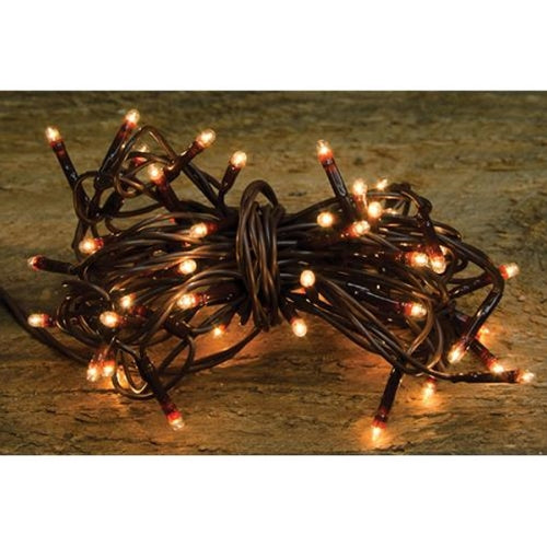 Primitive Twinkle Lights, Brown Cord