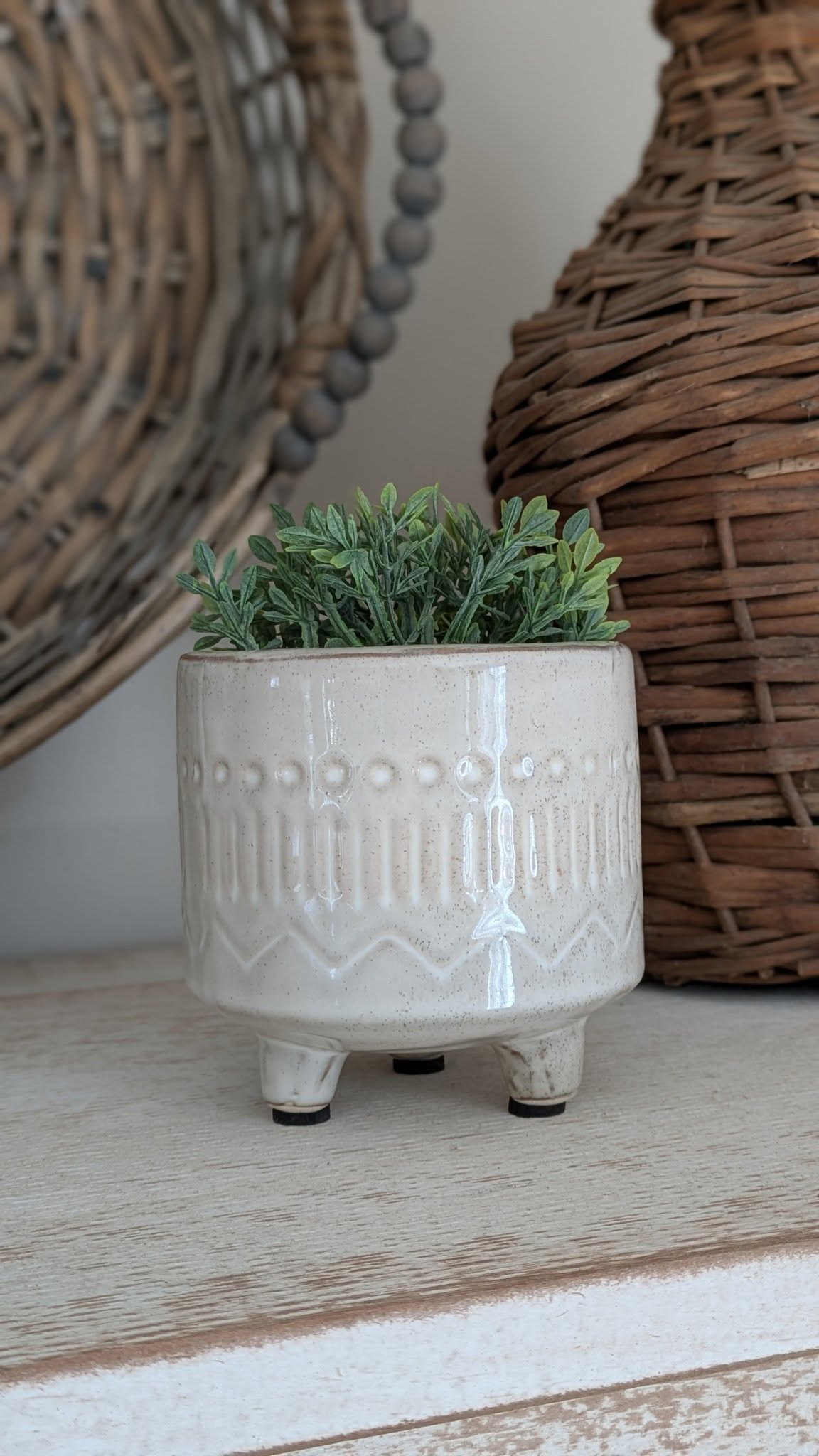 modern footed boho planter