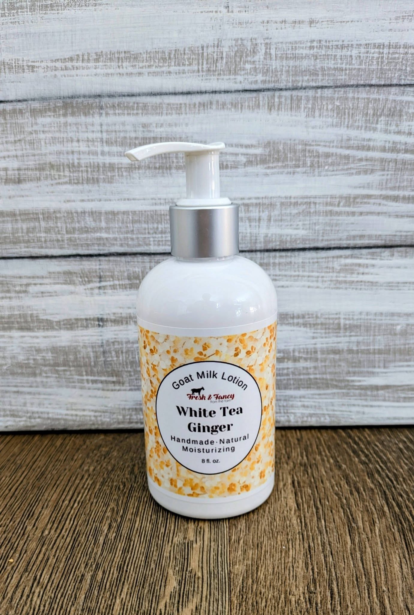 white tea ginger goat milk lotion 
fresh & fancy farm