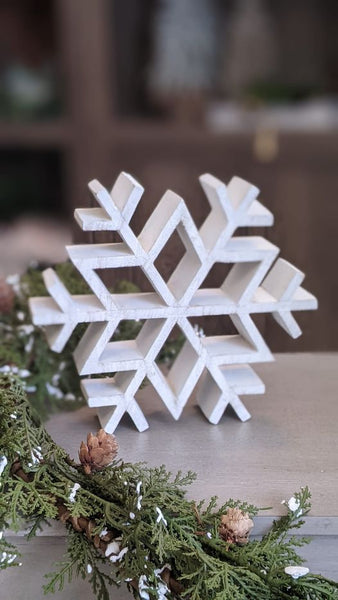 whitewash wood snowflake