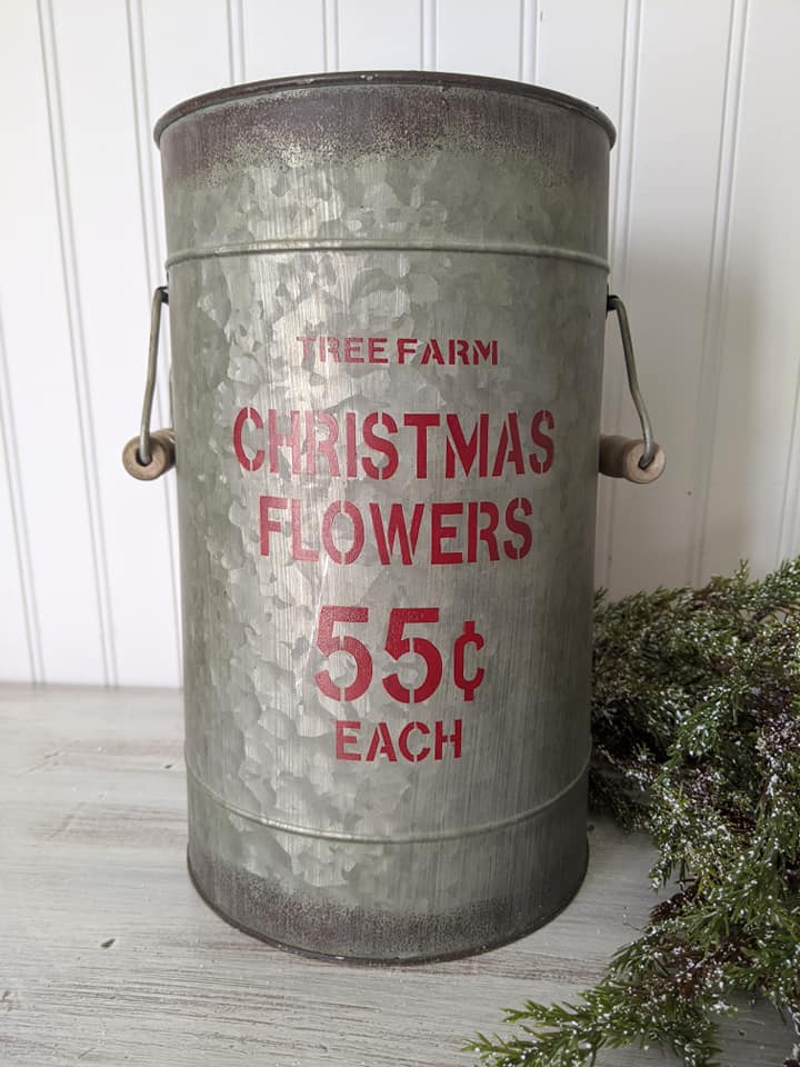 Christmas Flowers Bucket