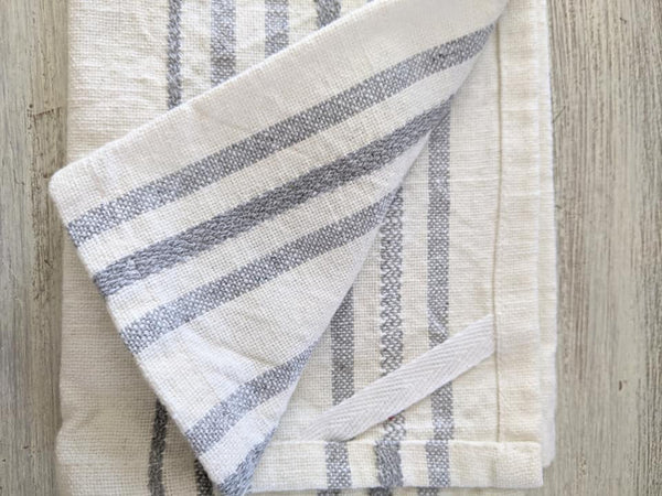 Cotton Gray Stripe Towel