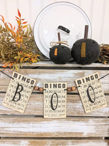 Vintage BOO  Bingo Card Banner
