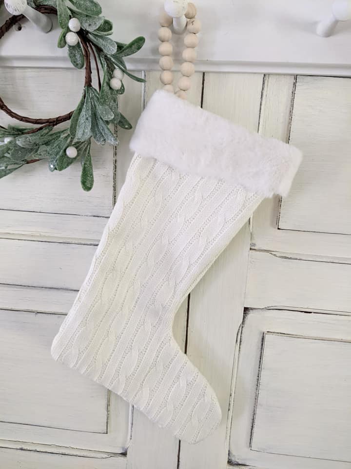 White Knit Stocking