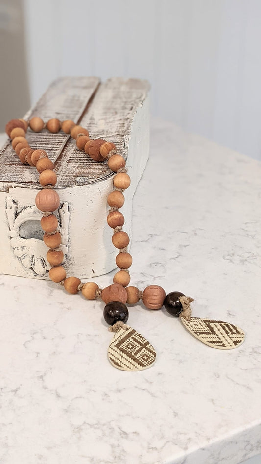 rustic orange beaded garland