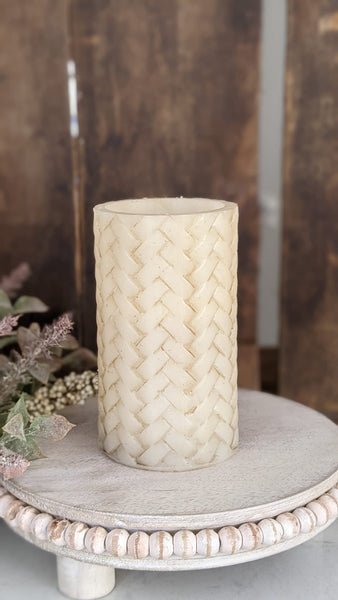 Basket-Weave Timer Candle Pillar, 5"