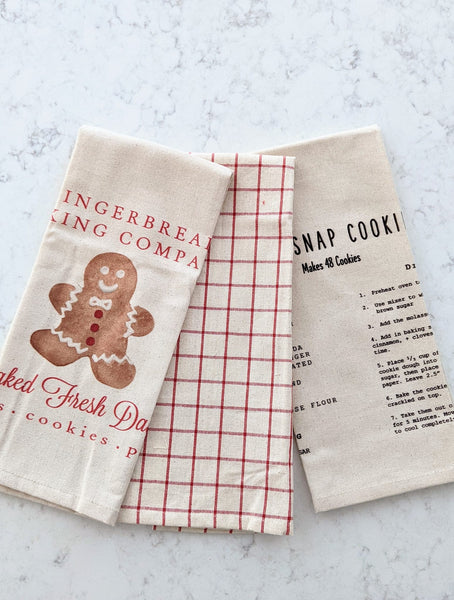 Gingerbread Baking Co. Tea Towel Set/3