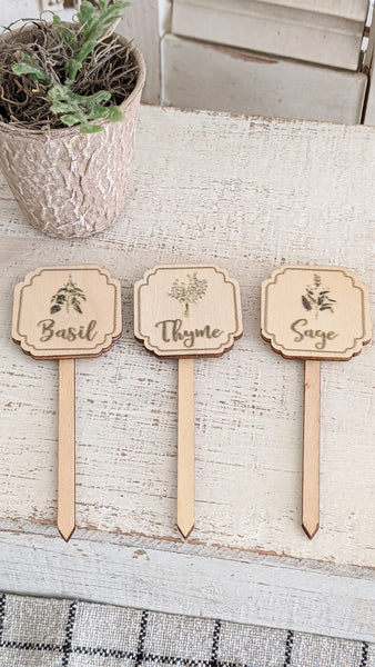 Wood Herb Markers