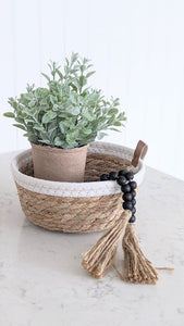 Seagrass Basket with Leather Loop