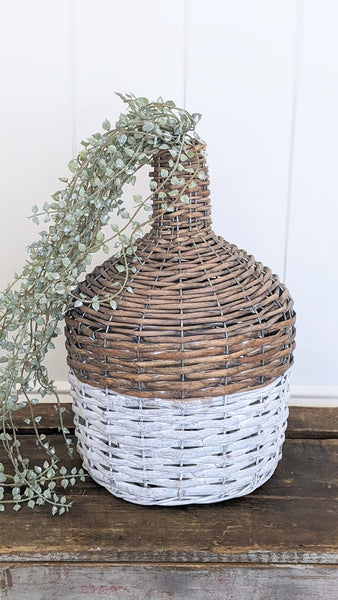 Willow Demijohn Two-Toned Basket Vase, Medium