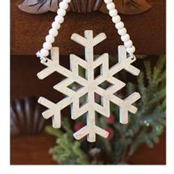White Beaded Snowflake Ornament