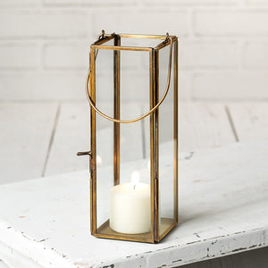 Thin Antique Brass Lantern