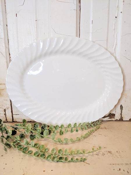 Ironstone Scalloped Platter