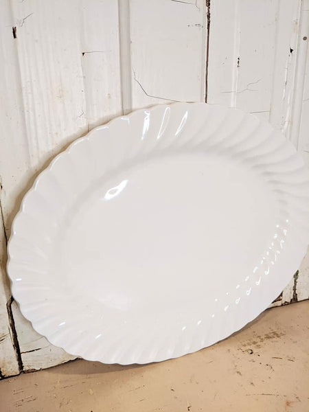 Ironstone Scalloped Platter